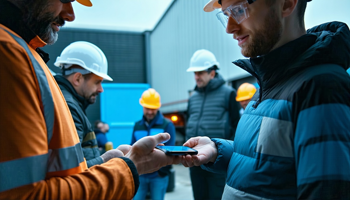 downstream operations environment people sharing information on mobile device